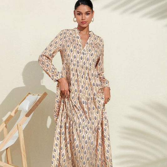 Women's Fashion Personalized Printed Long Sleeve Dress